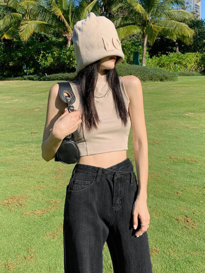 梨形身材黑灰阔腿牛仔裤女春季新款大码胖mm高腰宽松直筒显瘦裤子