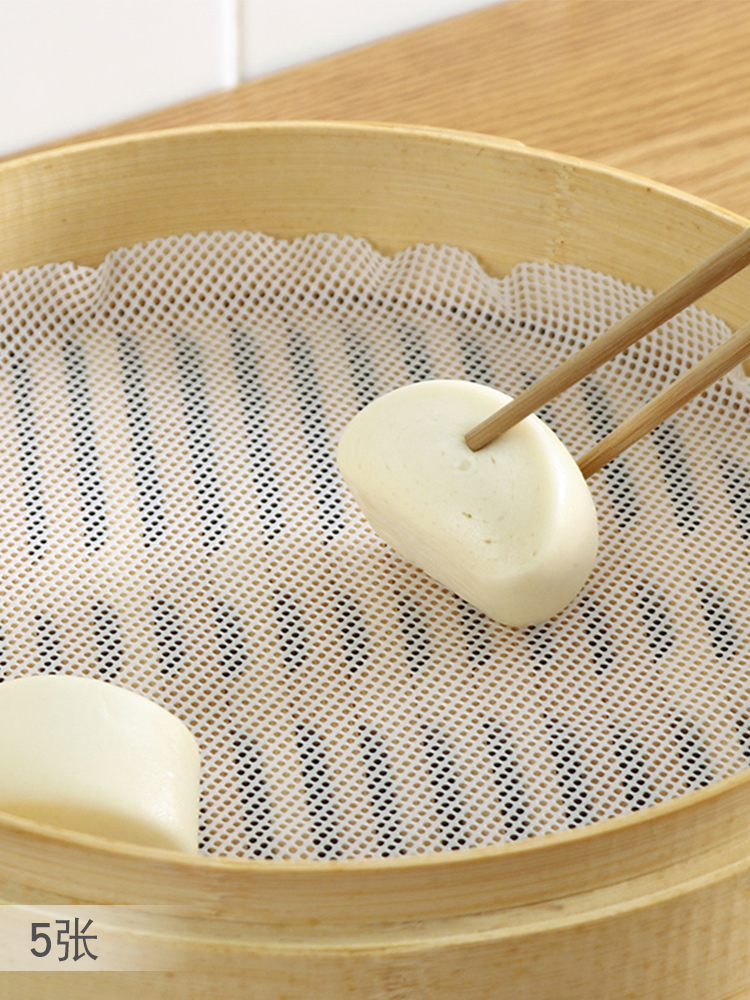 Silicone steamer mat round high temperature resistant thickened steamer cloth steamed buns steamed buns non-stick small steamed buns household drawer cloth