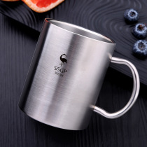 304 stainless steel water Cup hand Cup childrens mouth cup anti-hot iron cup with handle kindergarten primary school students