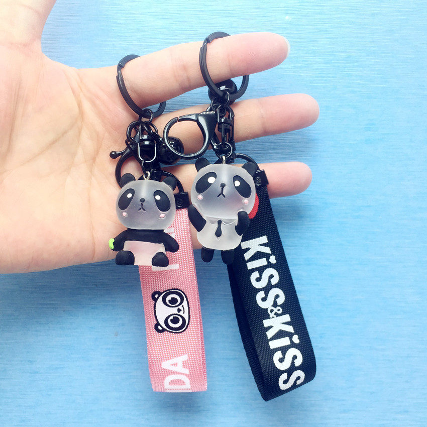 Creative Cute Resin Paparazzi Transparent Panda Key Wrist Buttoned Pendant Bag decorated with special colours Tourist Souvenirs