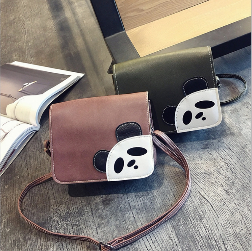 Sichuan Creative Cute Flip Women's Bag Panda Retro Joker Atmosphere Fashion Single Shoulder Messenger Bag Personality Square Bag