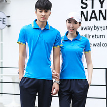 Summer collar T-shirt short sleeve sports suit mens and womens T-shirt polo shirt lapel competition work clothes custom logo
