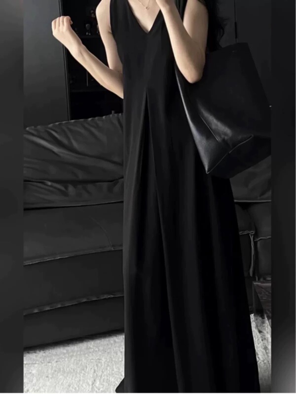 8837 Black Vest Style Dress