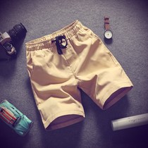 mens korean style slim casual cotton shorts khaki short pants