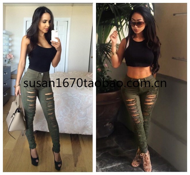 Tall Waist Skinny Pants Women Jeans trousers