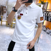 European Station Summer New Tide Knight Badge Embroidery Hot Polo Shirt Mens Lapel Short Sleeve T-shirt