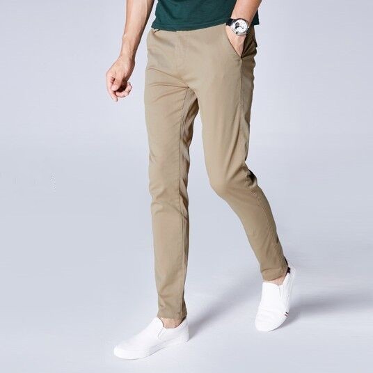 Autumn and winter trendy brand Korean men's nine-point pants slim-fit khaki casual pants elastic pencil trousers youth