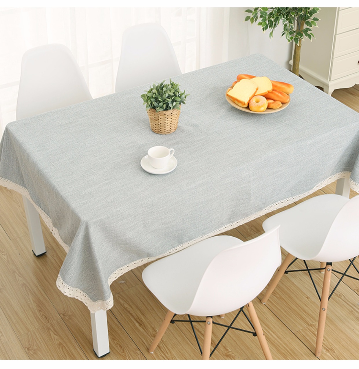 Bắc Âu Nhật Bản đơn giản cotton và lanh cao cấp rắn màu khăn trải bàn vải vải bàn cà phê vải bàn hình chữ nhật khăn trải bàn ăn