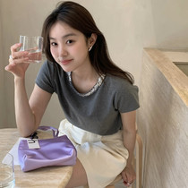 Spot Jennie same style bag British silk satin velvet hai handbag womens shoulder mobile phone small square bag