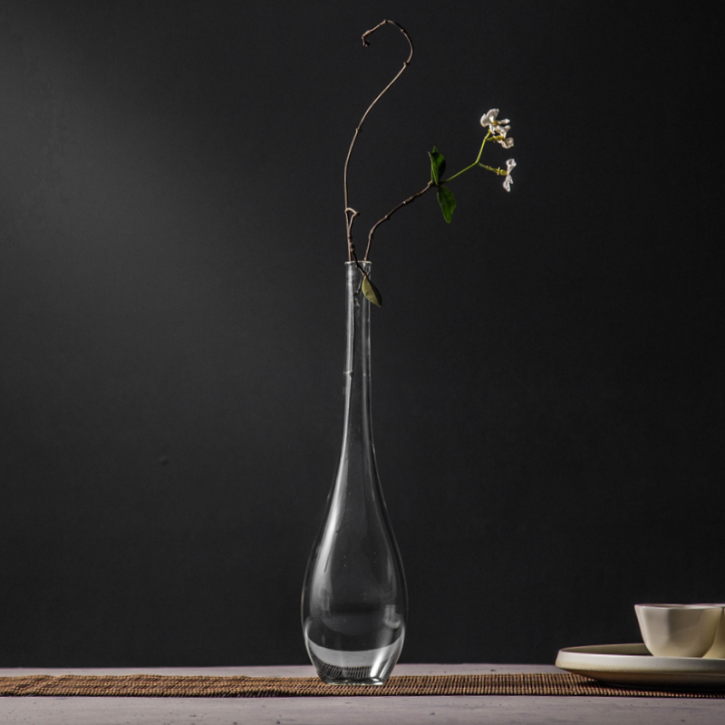 Six Collegial Day Style Glass Zen vase flower flower flower flower flower water peacer crane first fine neck Guanyin bottle jade net bottle