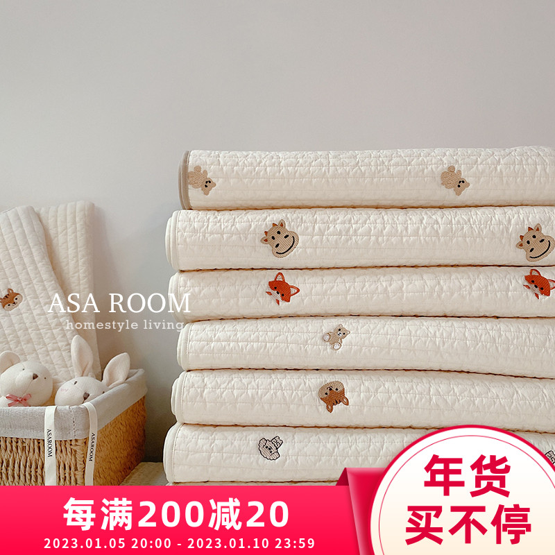Korean 100% cotton quilted baby bed sheet handmade for newborns breathable and soft texture~