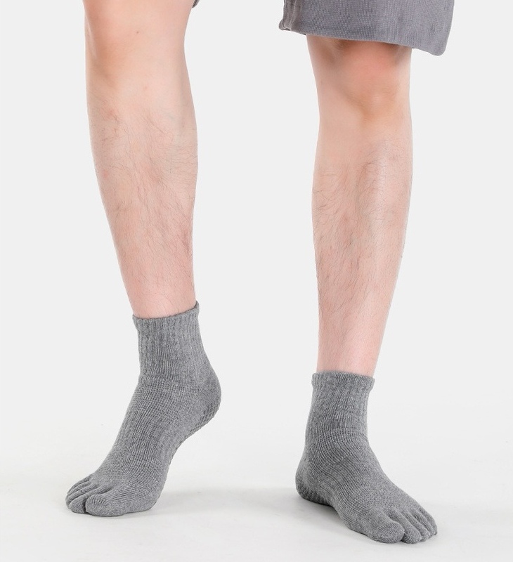 【Fivetoes Original】Men's Pilates Yoga Socks Five-Toe Non-Slip Socks Full Toe Open Toe Ankle-Covering Cotton