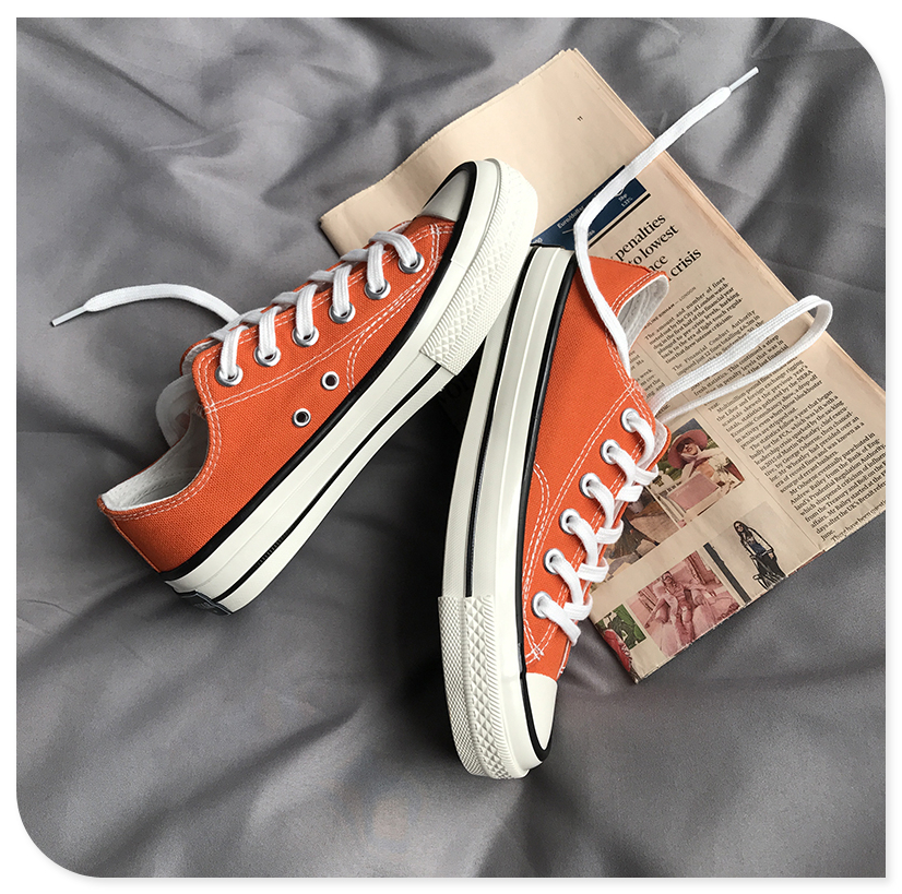Giày vải sinh viên nam và nữ Phiên bản tiếng Hàn của Harajuku ulzzang hoang dã 1970s Samsung tiêu chuẩn cặp đôi màu cam giúp đỡ thấp giày thể thao nam