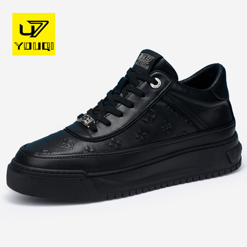U7 brand men's shoes spring 2023 new tide shoes fur thick - sole casual sneakers male head skin shoes
