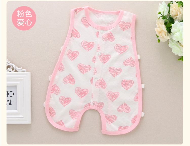 Quần áo trẻ em siêu mỏng mùa hè bé không tay jumpsuit sơ sinh vest quần áo net lưới hollow romper áo khoác dày cho bé mùa đông