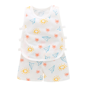 纯棉超薄无袖宝宝琵琶衣套装