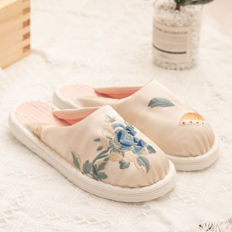Thousand-Layer Sole Handmade Cloth Shoes, Cotton Slippers, Couple Style, Indoor Home Use, Soft Sole, Pure Cotton, Breathable, Closed-Toe Fabric Slippers
