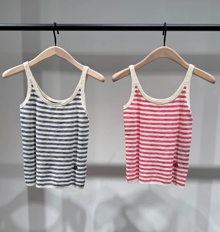 [C Series] Genuine Vest 2026 Summer New Product Rayon Cotton Vintage Bamboo Texture Lightweight Striped Mbf2Vet015