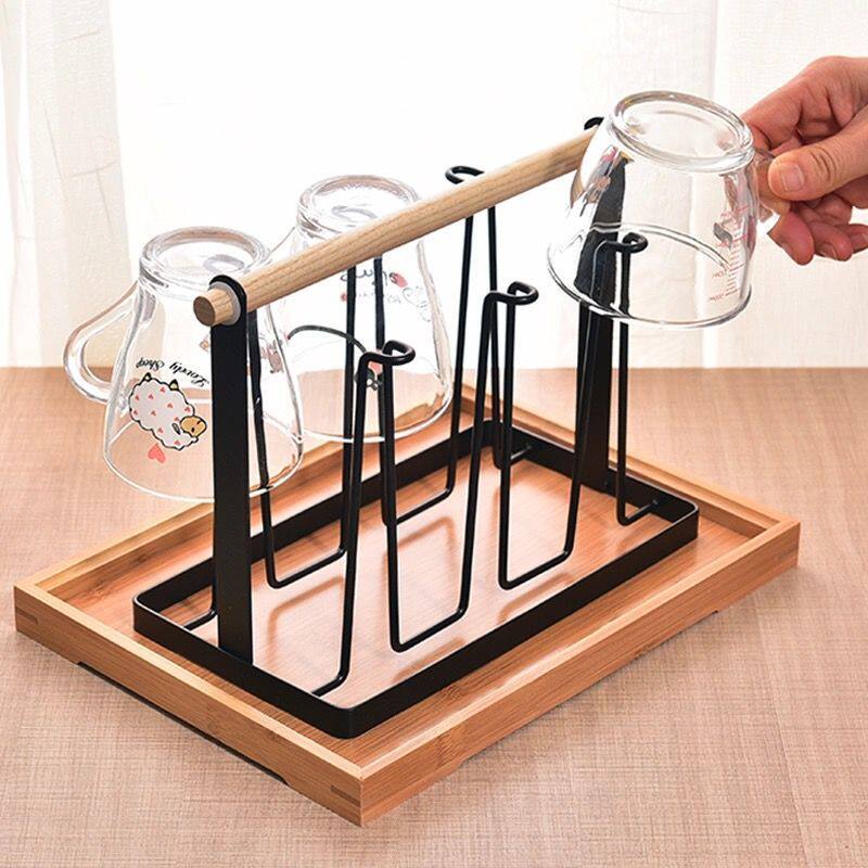 Tray glass cup hanger drain rack cup holder cup holder creative home storage cup holder upside down