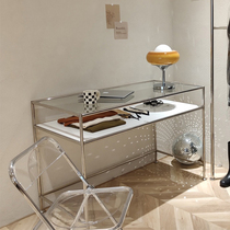 Medieval Light Lavish Stainless Steel Glass Desk Makeup Dresser Incorporate Mesh Red Extremely Brief Advanced Sensory Computer s