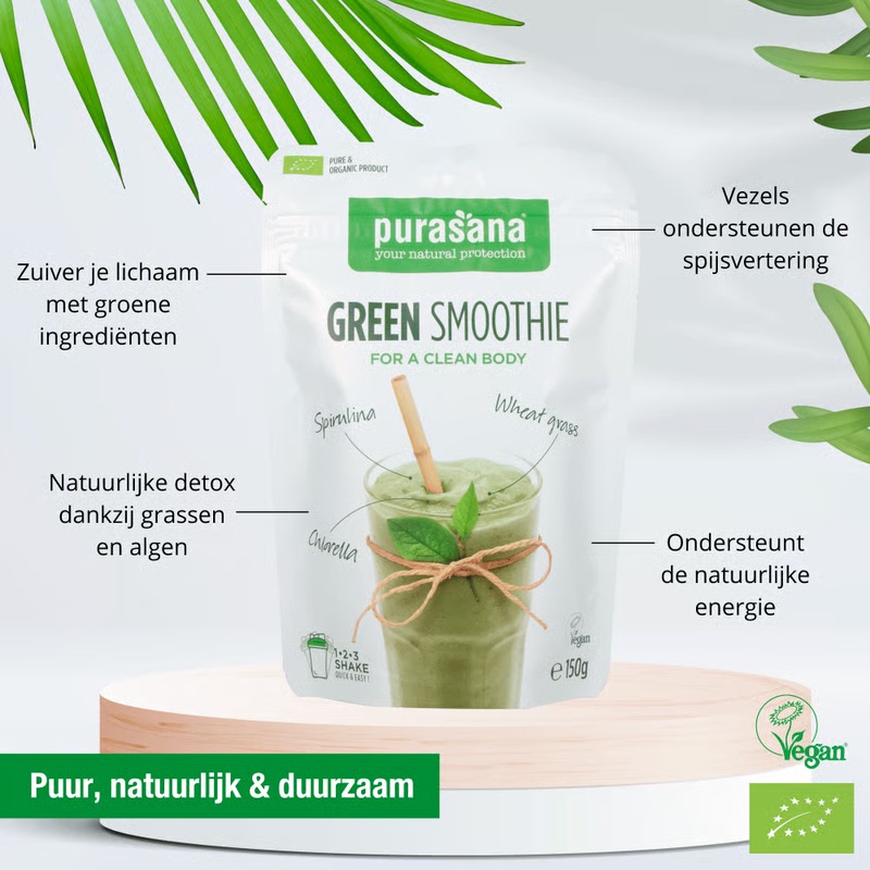 In-Stock Belgian Purasana Green Juice Powder Green Smoothie 150g