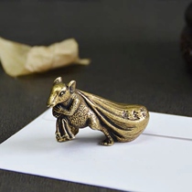 Solid brass carrying money back money bag gold bag Bronze Rat Zodiac fineshore feng shui supplement Treasury paperweight desktop ornaments