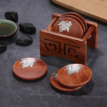 Ebony solid wood tea mat coaster tea ceremony Kung Fu Tea Cup tray creative tea set accessories heat insulation