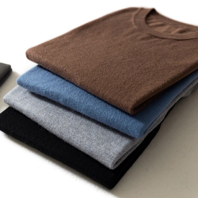 High end brand men's round neck pullover cashmere sweater 2021 autumn and winter New long sleeve loose fashion knitted base shirt