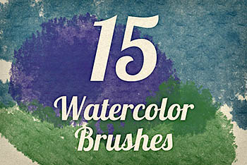 水彩边缘纹理效果的笔刷套装 Watercolor Strokes Brush Pack 4