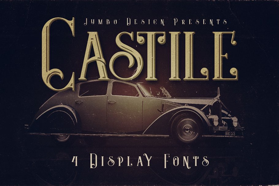 城堡神秘风格的字体 Castile - 4 Display Fonts设计素材模板
