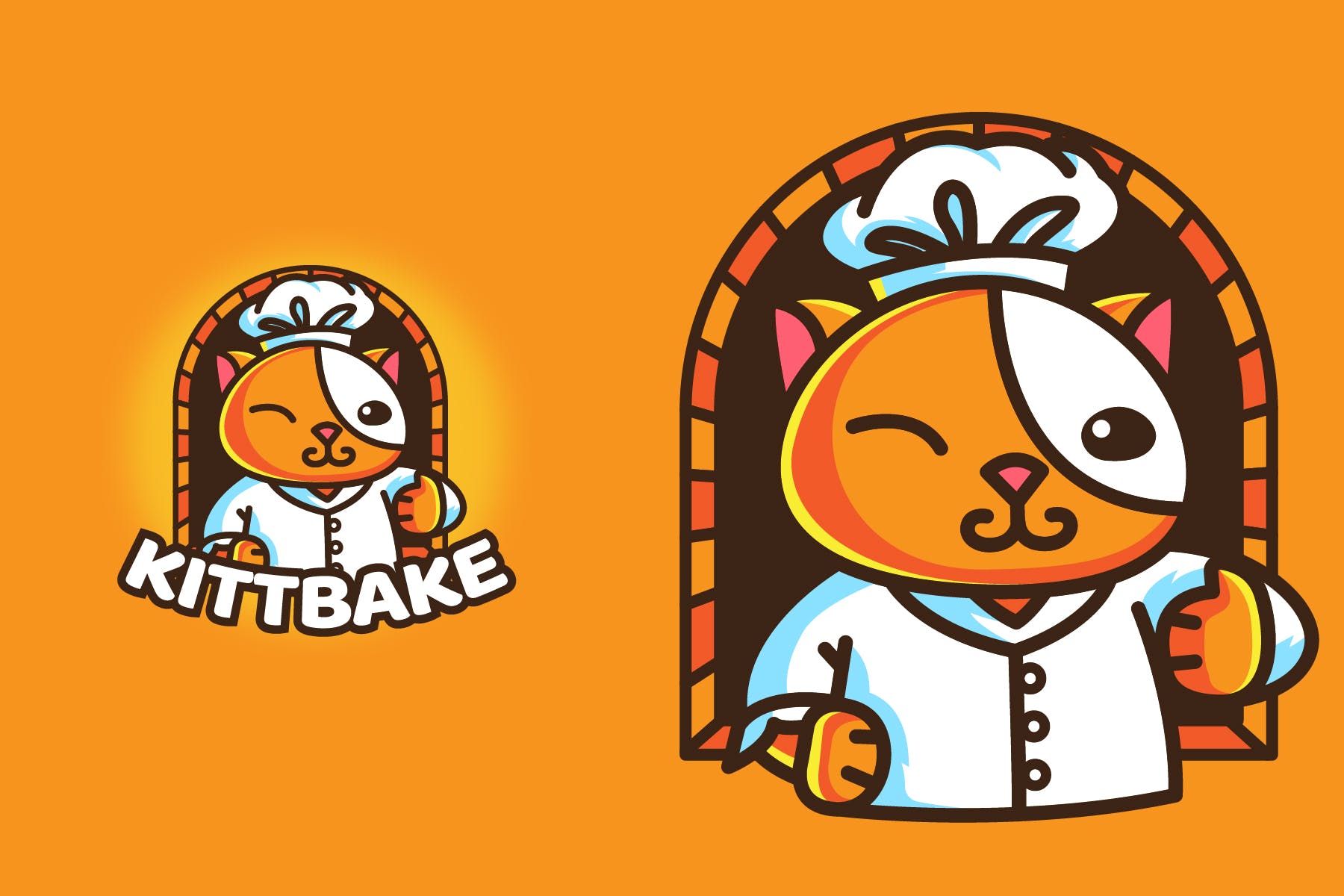 烘焙猫美食品牌Logo商标设计模板 BAKERY CAT – Mascot & Esport Logo设计素材模板