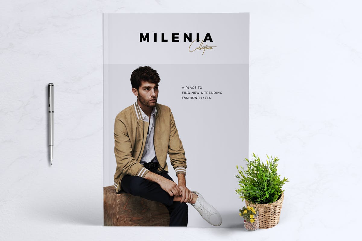 时装品牌新品目录产品画册Lookbook设计模板 MILENIA Fashion Lookbook设计素材模板