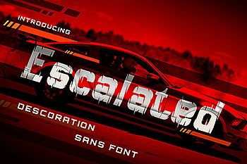 独特动感艺术风格英文无衬线字体 Escalated – Fast Motorsport Racing Font