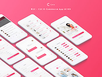 时尚的B2C和C2C电商APP UI KIT模板套装下载[Sketch]