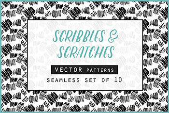 Scribbles & Scratches Set 抓痕效果的背景纹理 