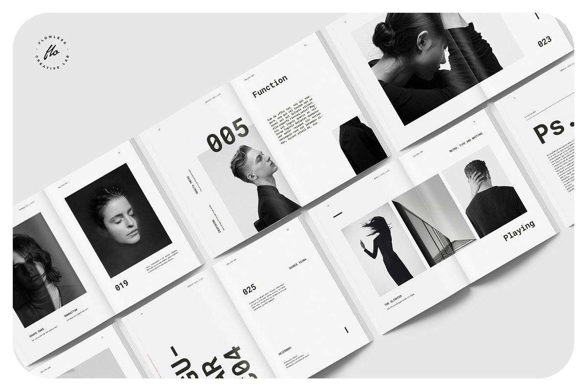 黑白格调时尚创世摄影作品集画册设计设计素材模板
