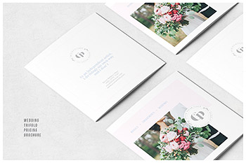 杂志画册婚礼方形模板 Wedding Photographer Brochure