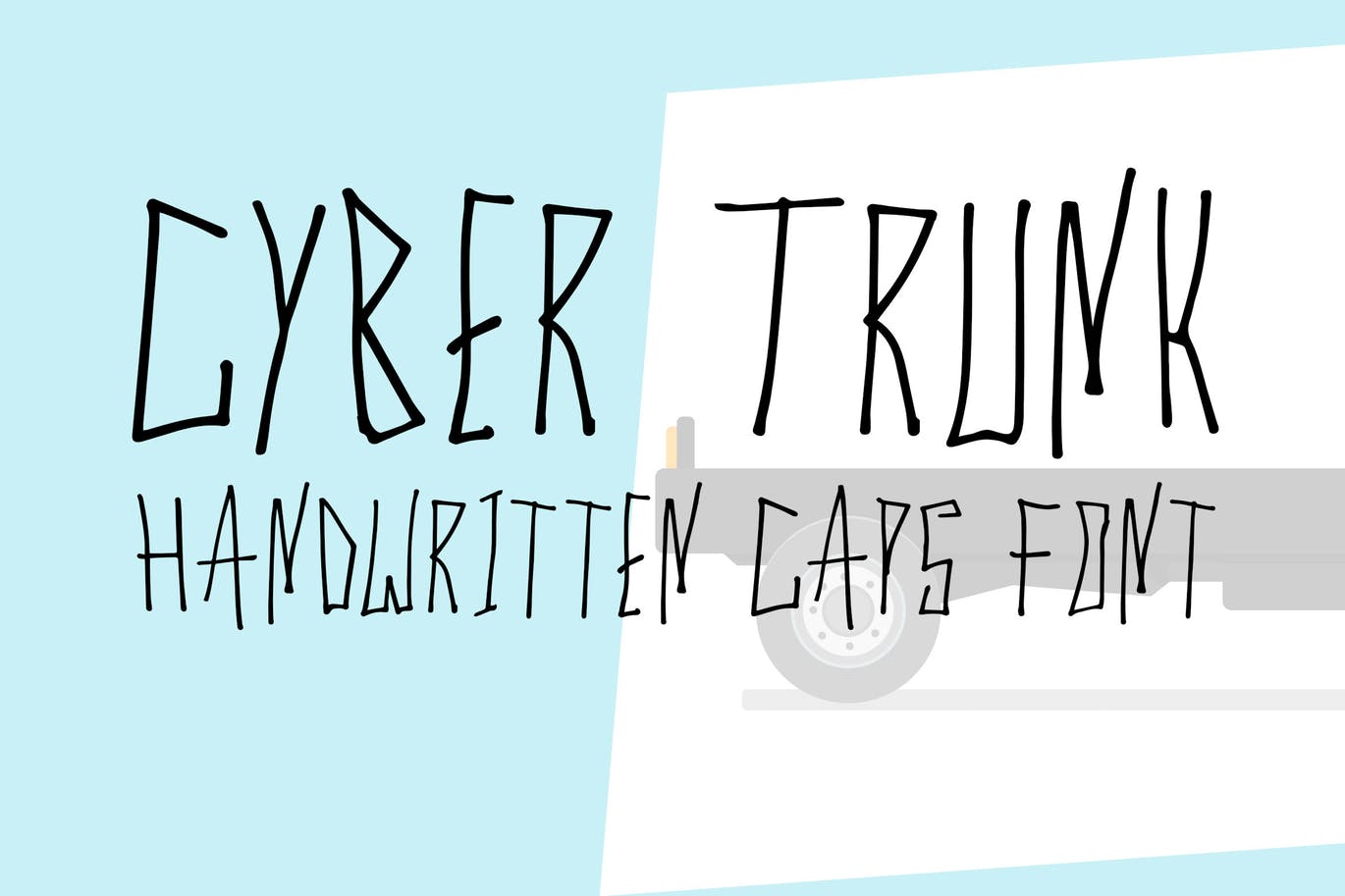 独特笔画创意英文手写字体 Cyber Trunk – Handwritten Font设计素材模板
