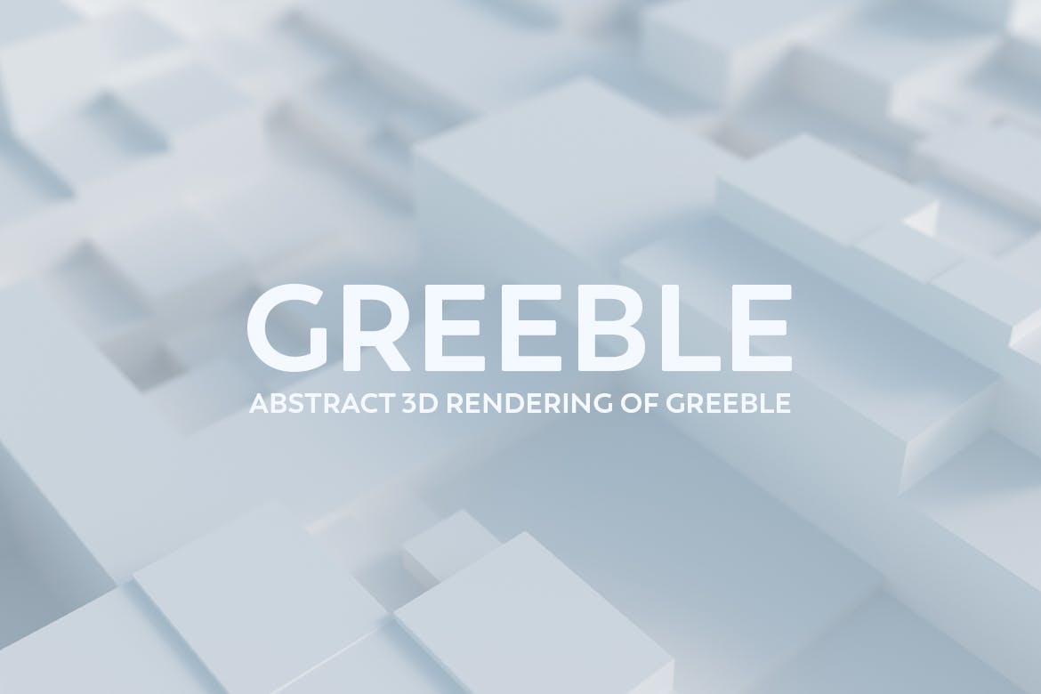 抽象三维绘制几何图形高清背景图片素材 Abstract 3D Rendering Of Greeble设计素材模板