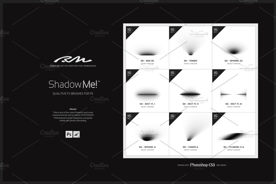 阴影笔刷 RM Shadow Me!设计素材模板