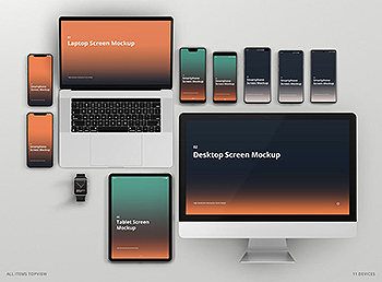 响应式设计作品效果预览智能设备样机合集 Multi Device Screen Mockup Creator