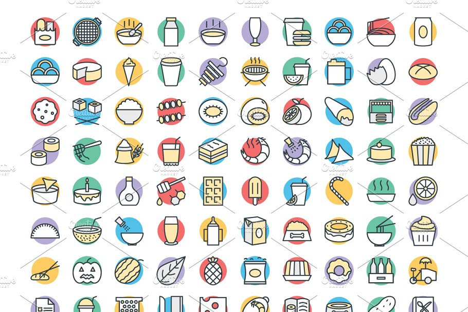 300+食物矢量图标 300+ Food Vector Icons设计素材模板