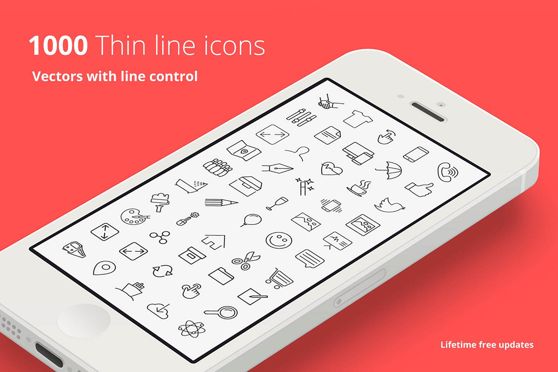 矢量线条APP图标下载 1000 Vector Line Icons Set +WebFont