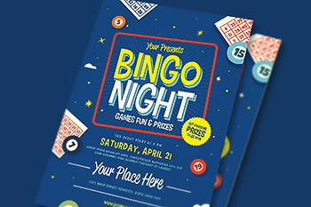 宾果之夜活动传单海报设计 Bingo Night Event Flyer