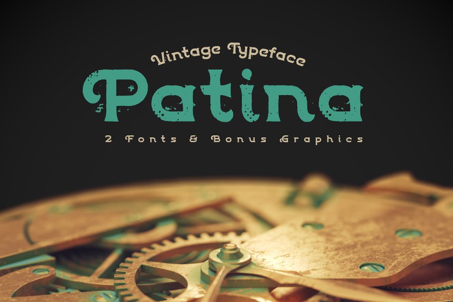 经典字体设计下载 Patina vintage typeface设计素材模板