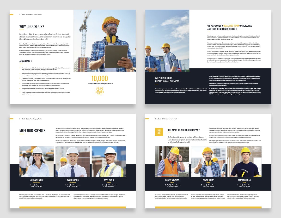 建筑公司简介电子画册设计模板 BuilderArch – eBook Company Profile Landscape设计素材模板