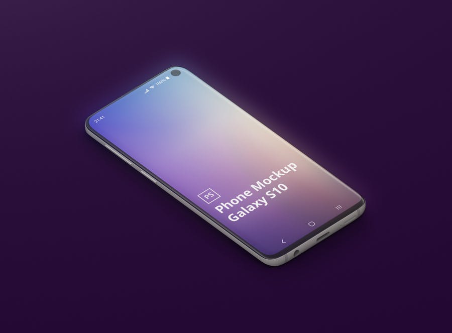 三星Galaxy S10智能手机样机模板 Phone Mockup Galaxy S10设计素材模板