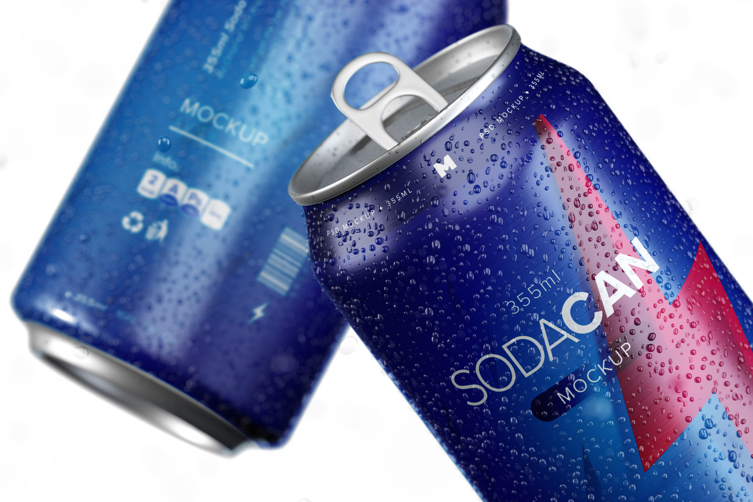 苏打水易拉罐包装设计样机 355ml Soda Can Mockup 04设计素材模板