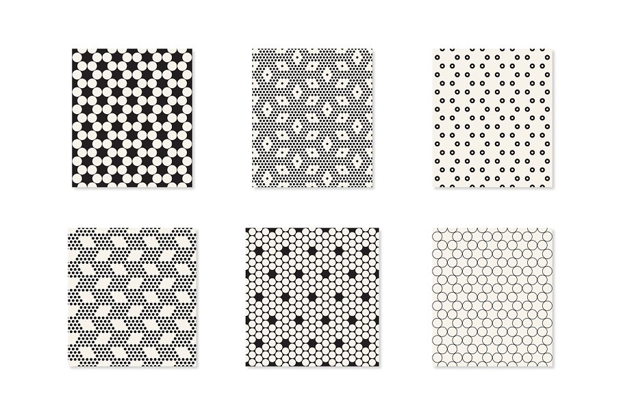 网格极简主义背景纹理 Minimalist Seamless Patterns Set设计素材模板