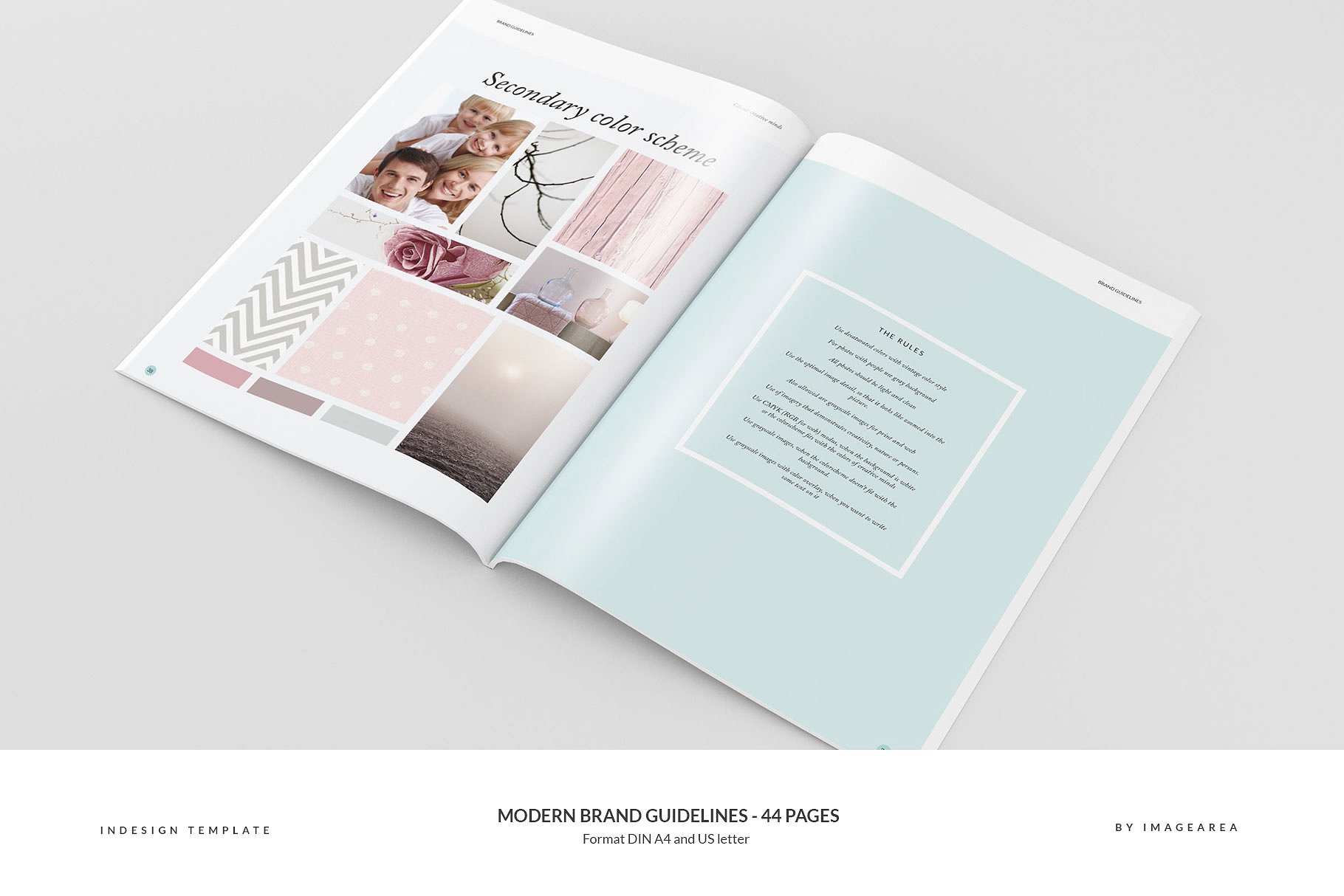 杂志画册现代品牌模板 Modern Brand Guidelines – 44 pages设计素材模板